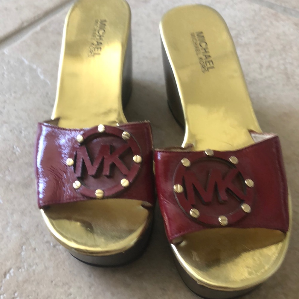 Michael Kors Red Patent Leather Wedges